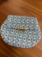 Elegante Juicy Couture Damen-Handtasche–Tweed Blau/Weiss NEU