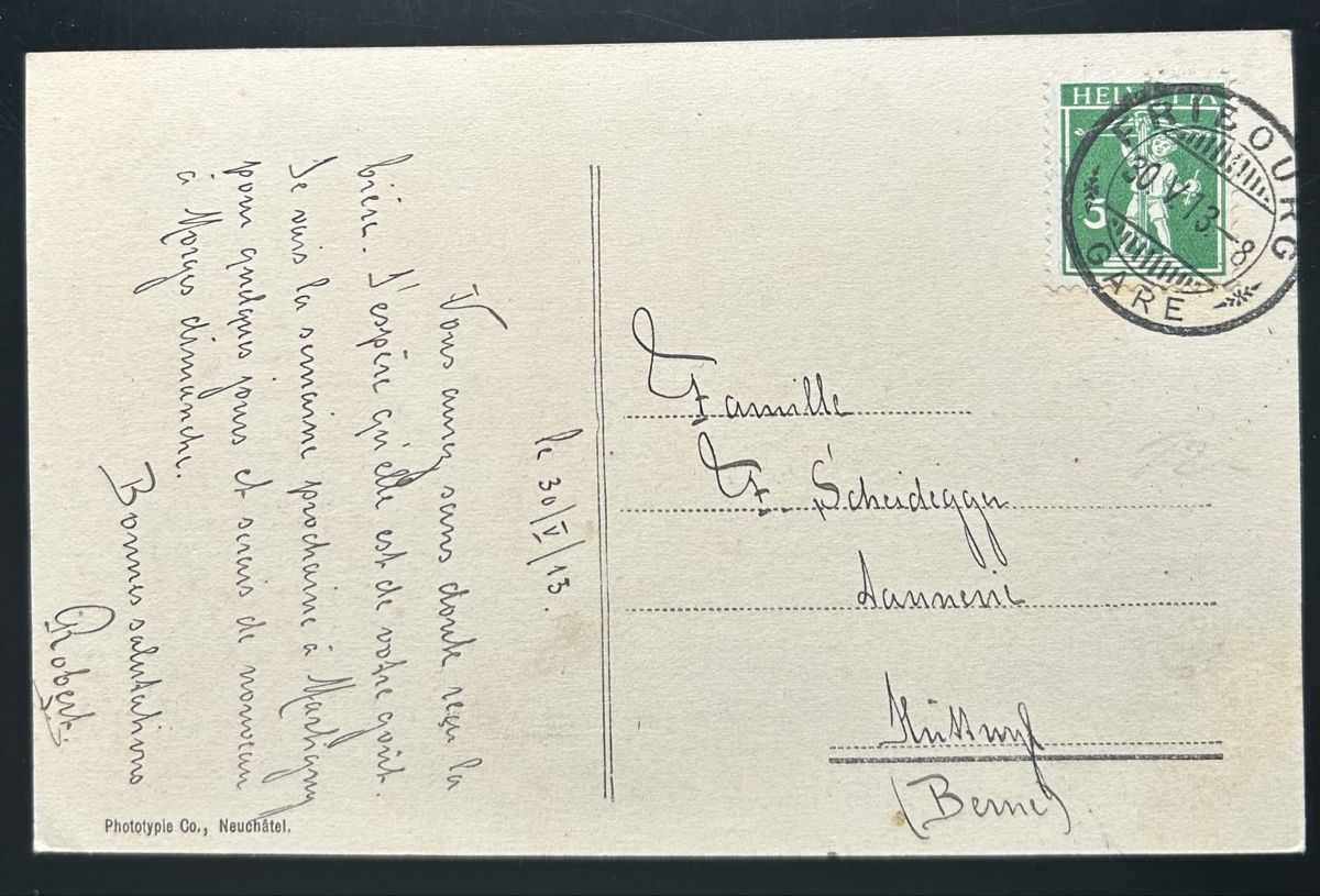 Cartoline postali: Romont Hotel De Ville  – Usato da Horw venduto da Tellbub 1