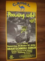 RUNNING WILD Satan  Konzert Plakat DRAHTSCHMIDLI ZÜRICH 1987