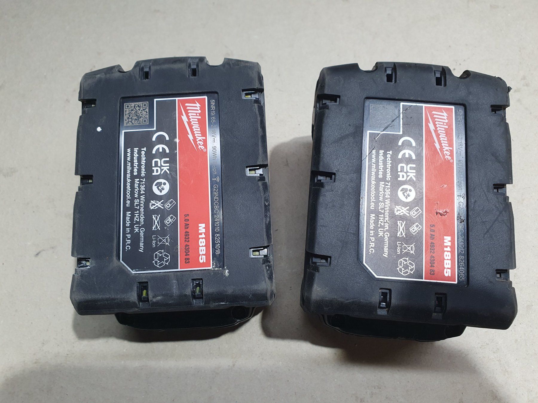 Milwaukee Batterie: 2 Milwaukee Akkus 18V 5Ah Gebraucht – Usato da Reutigen venduto da beore 3