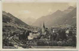 Schwanden GL Bahnhof-Quartier ca. 1950 sehr gut erhalten