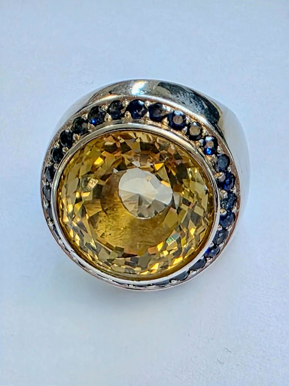 Anelli: Silber Ring Citrin Saphir Grösse 56 Neu – Nuovo (secondo la descrizione) da Zürich venduto da Bieter04 4
