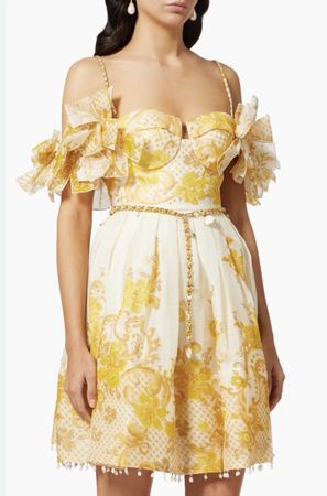 Zimmermann Silk Linen Dress Real Pearl Stone  [Rrp$1650]