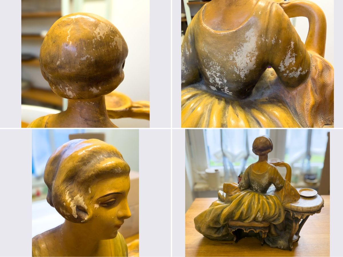 Sculture & Statue: Grosse Cacciapuoti Keramikfigur elegante Dame mit Teetasse – Usato da Zürich venduto da stevocem 6