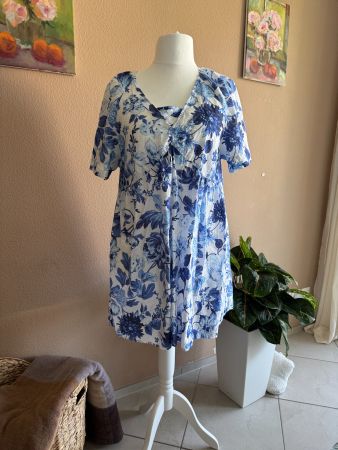 Luftig-leichte blau-weisse Tunika Gr.46-50