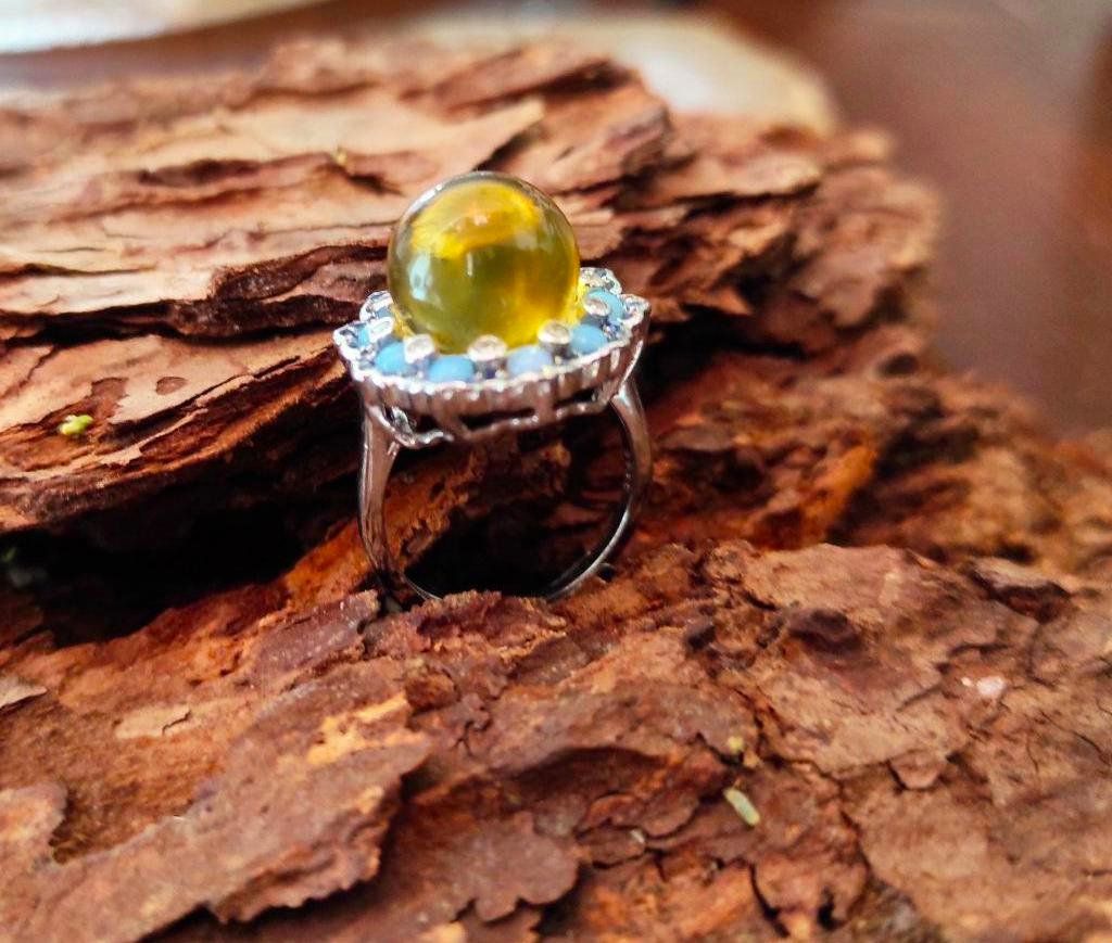 Ringe: ST.S.925° BLAUERBERBERNST\CHALZEDON\TOPAS RING,MP, UMSTELLB – Gebraucht aus Weiningen ZH von actera 5