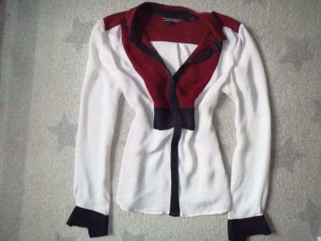 schöne TOMMY HILFIGER Damen Bluse Gr 8 aus 100% SEIDE