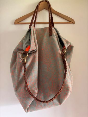Prêt pour moi Schulter Tasche denim/neon