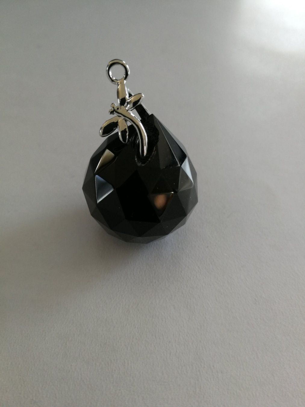 Anhänger: Anhänger Glaskugel schwarz 33x21mm – Neu (gemäss Beschreibung) aus Alpnachstad von perlengaby
