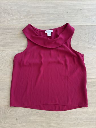 Joli haut col effet bateau violet rose fuchsia taille 40 L