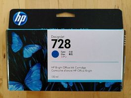 Original HP DesignJet T730, T830 cyan Patrone, 728 / F9J67A