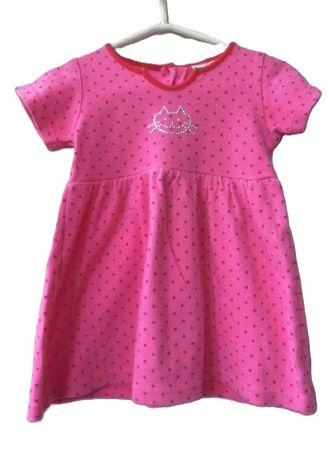 ca.Gr. 86 MILOU Pünktli Shirtkleid pink Glitzerkatze L 45cm