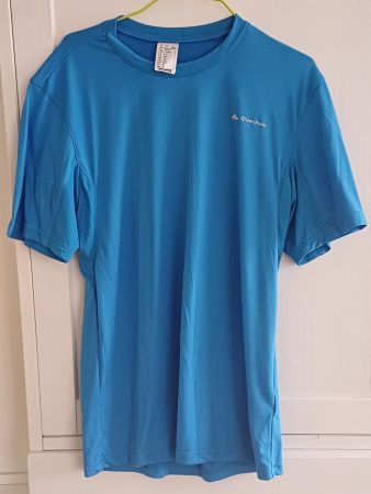 T-shirt Queshua anti-transpirant, bleu, taille S
