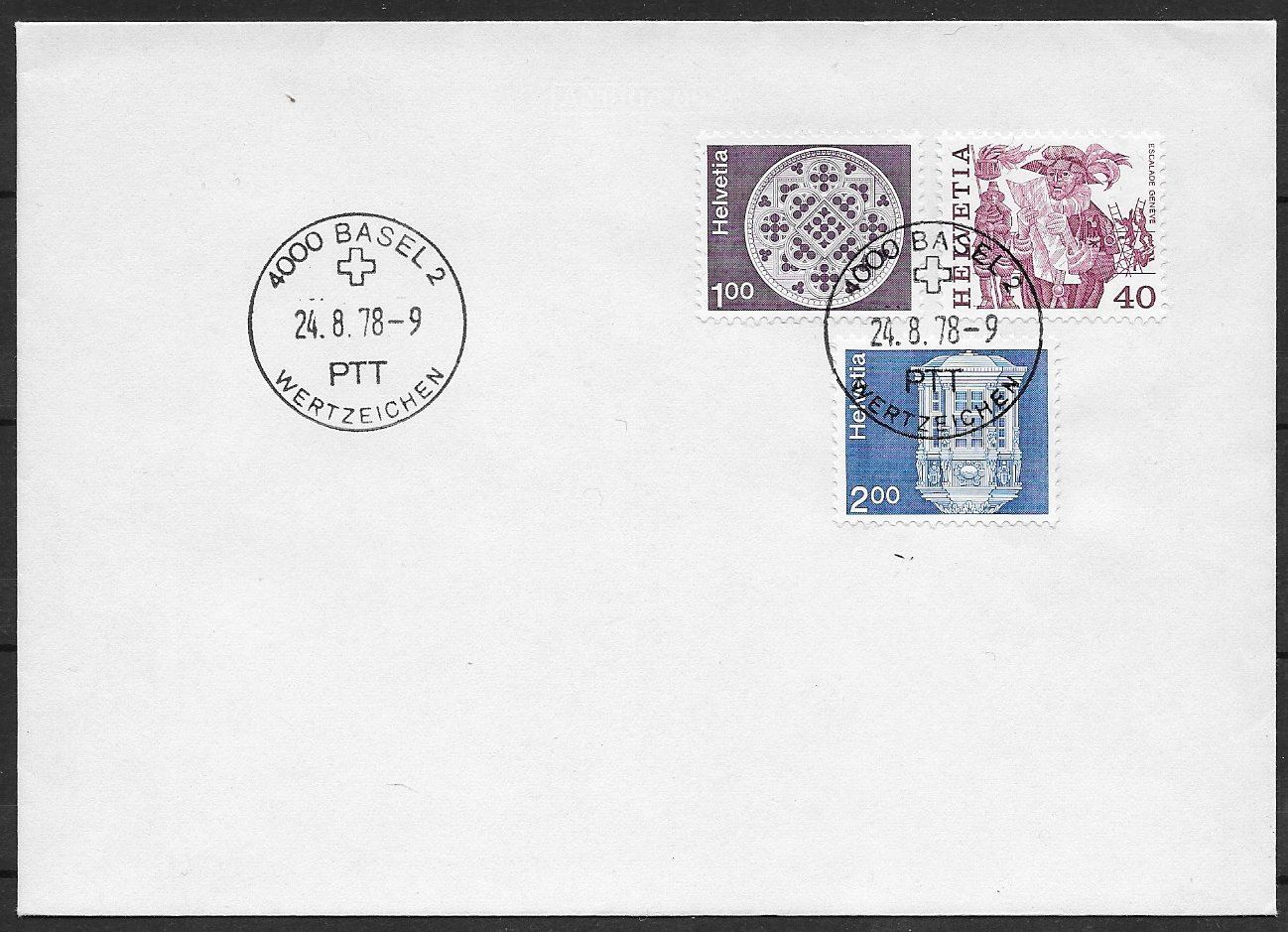 Alle Briefmarken: 1978 FDC Nr.609--611 Basel-24.8 ungelaufen – Gebraucht aus Walperswil von Tcheidi