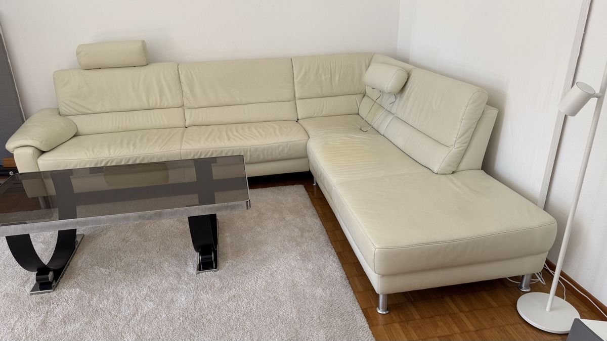 Divani: Retro Ecksofa Leder weiss – Usato da Zürich venduto da mar_bv8n 4