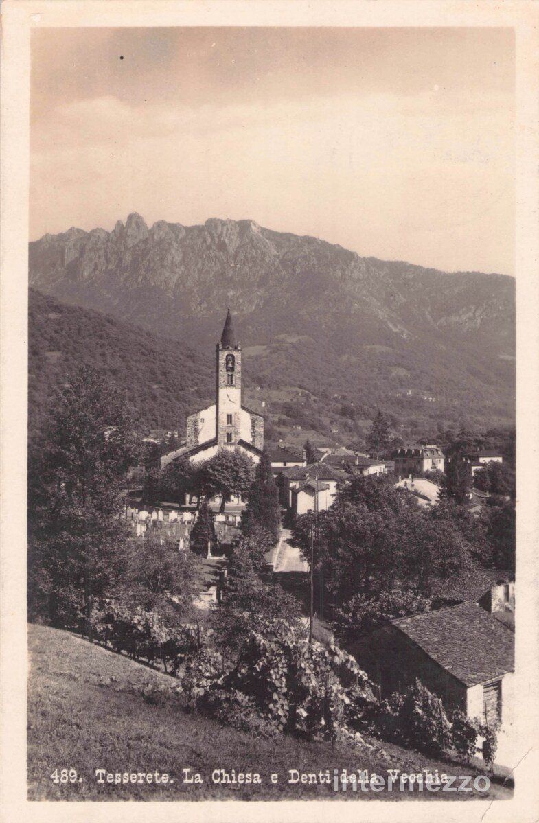 Cartes postales: Tesserete TI // 1929 La Chiesa e Denti de la Vecchia – D'occasion à Basel par intermezzo12