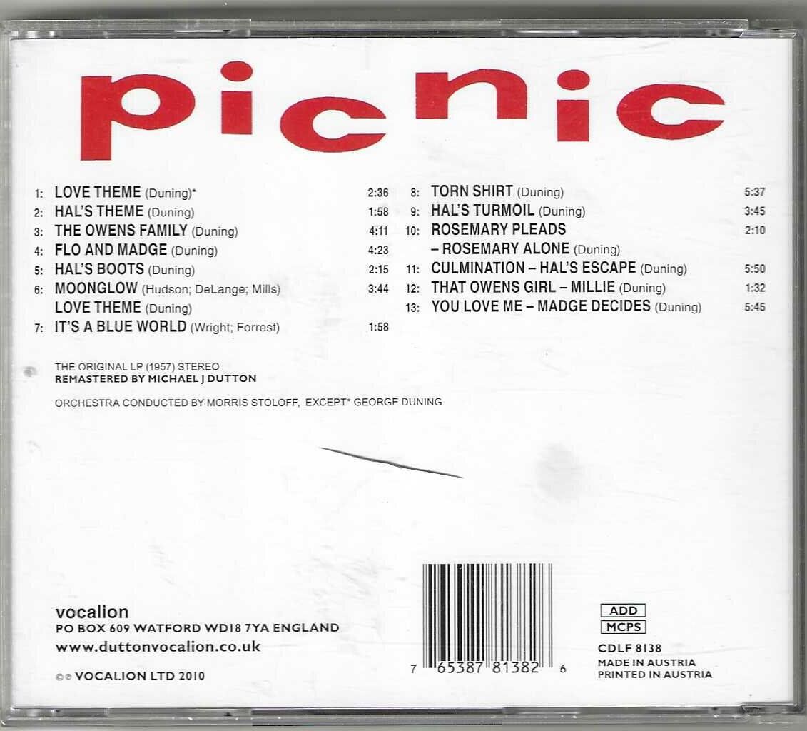 CDs: George Duning - Picnic – D'occasion à Genève par CDLPBookS 1