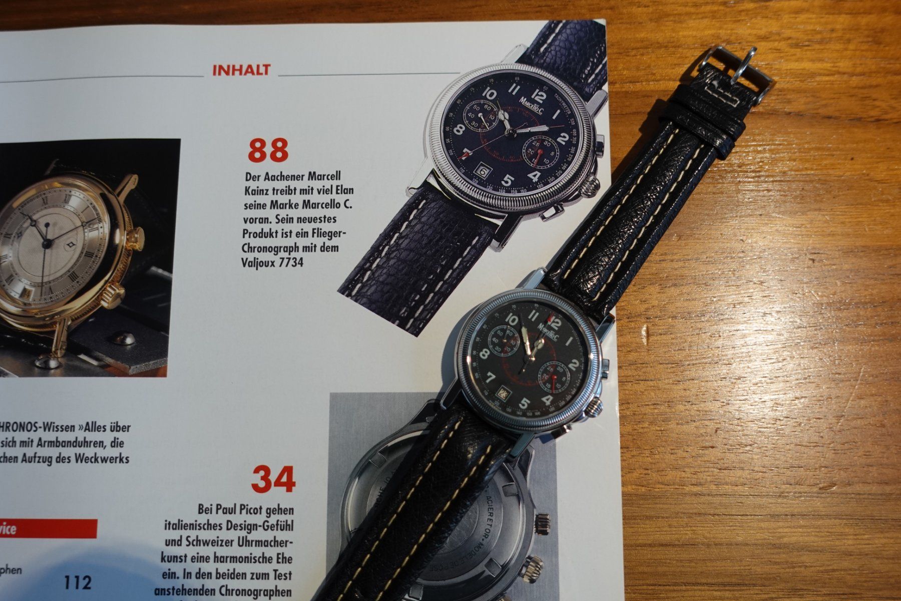 Valjoux Montres: Marcello C. Fliegerchronograph Valjoux 7734 – Neuf avec emballage d'origine à Basel par arm_gf7p 4