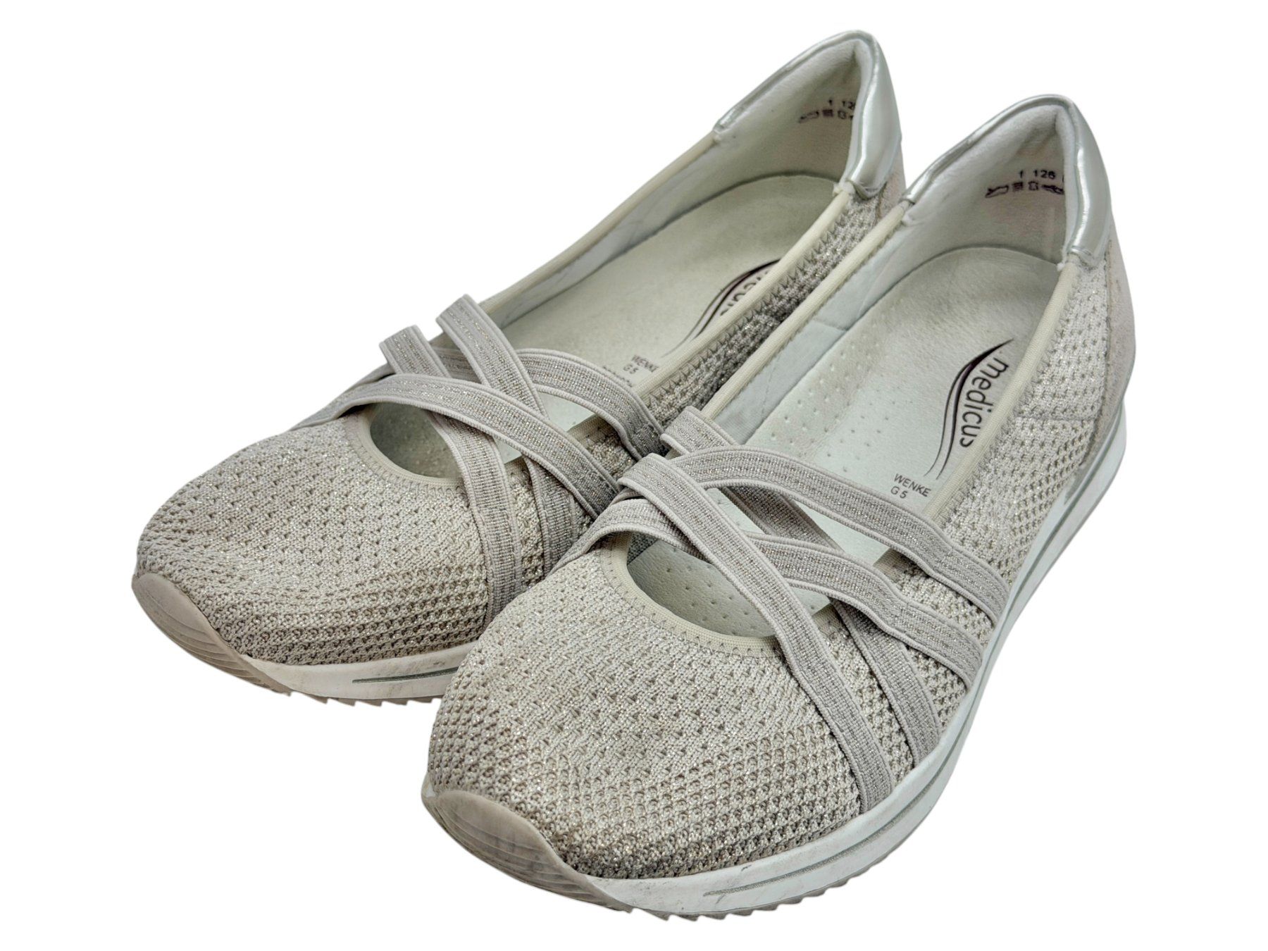 Scarpe da donna: Ballerines Medicus beige clair textile. Pointure 38 – Usato da Cossonay-Ville venduto da PatineDuTemps 2