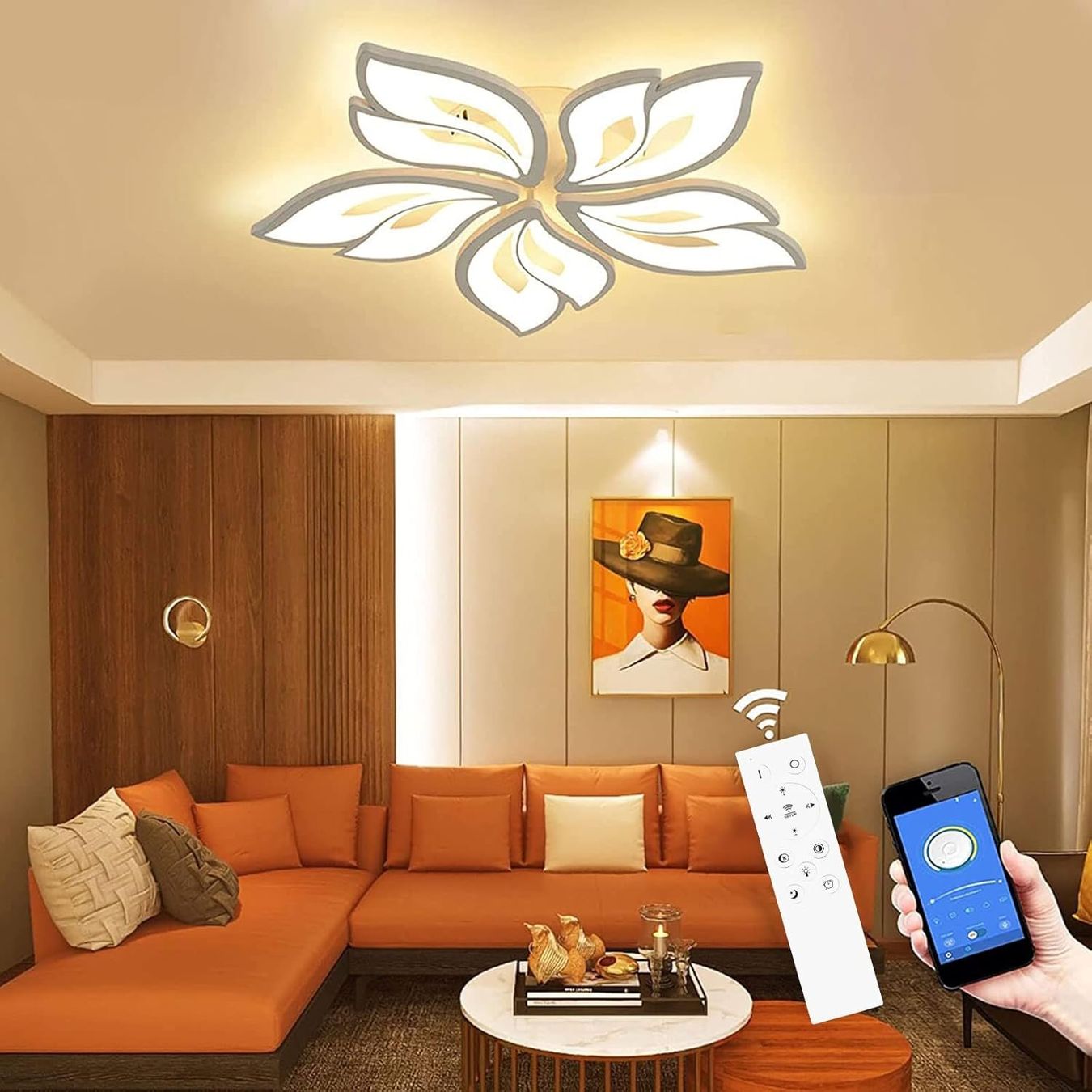 Kronleuchter & Deckenlampen: LED Deckenleuchte Deckenlampe Dimmbar Blumenform  40–80 W – Neu und originalverpackt aus Wittenbach von VELARO