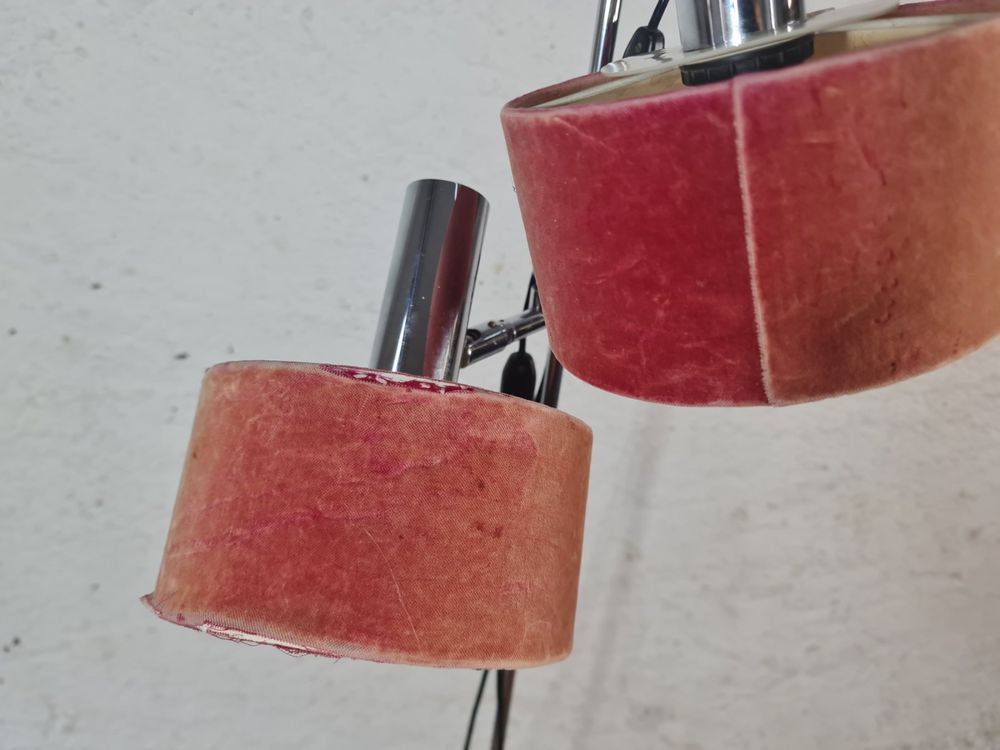 Lampes: Stehlampe 2-flammig verstellbar Chrom Samtschirme Vintage – D'occasion à Obfelden par Vintagebude 6