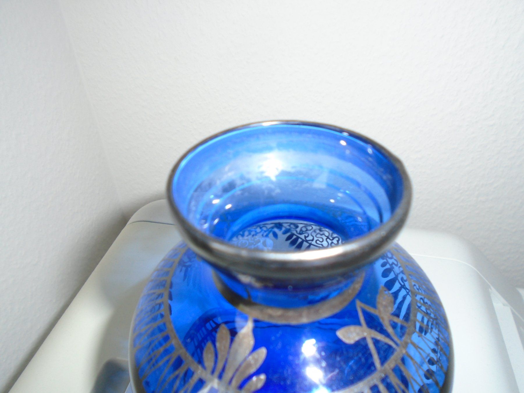 Vasi & Recipienti: blaue vintage VASE mit Silberdekor / Murano Glas? – Usato da Pfeffingen venduto da Elfenstein 1