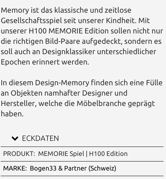 Spiele: Memorie Spiel mit Möbelklassikern – Neu und originalverpackt aus Buchs AG von Allerleis 7