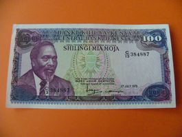 Kenya 100 Shilling 1978, P-18, Central Bank Kenya, Fast Neu