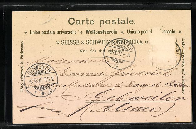 Cartoline postali: Litho Rheinfall, Gesamtansicht mit Schlo – Usato da Berlin venduto da bartko-reher 1