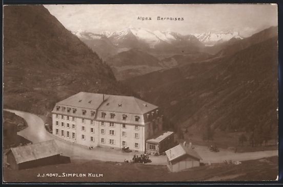 Cartoline postali: AK Simplon-Kulm, Hotel, Alpes Bernoises – Usato da Berlin venduto da bartko-reher
