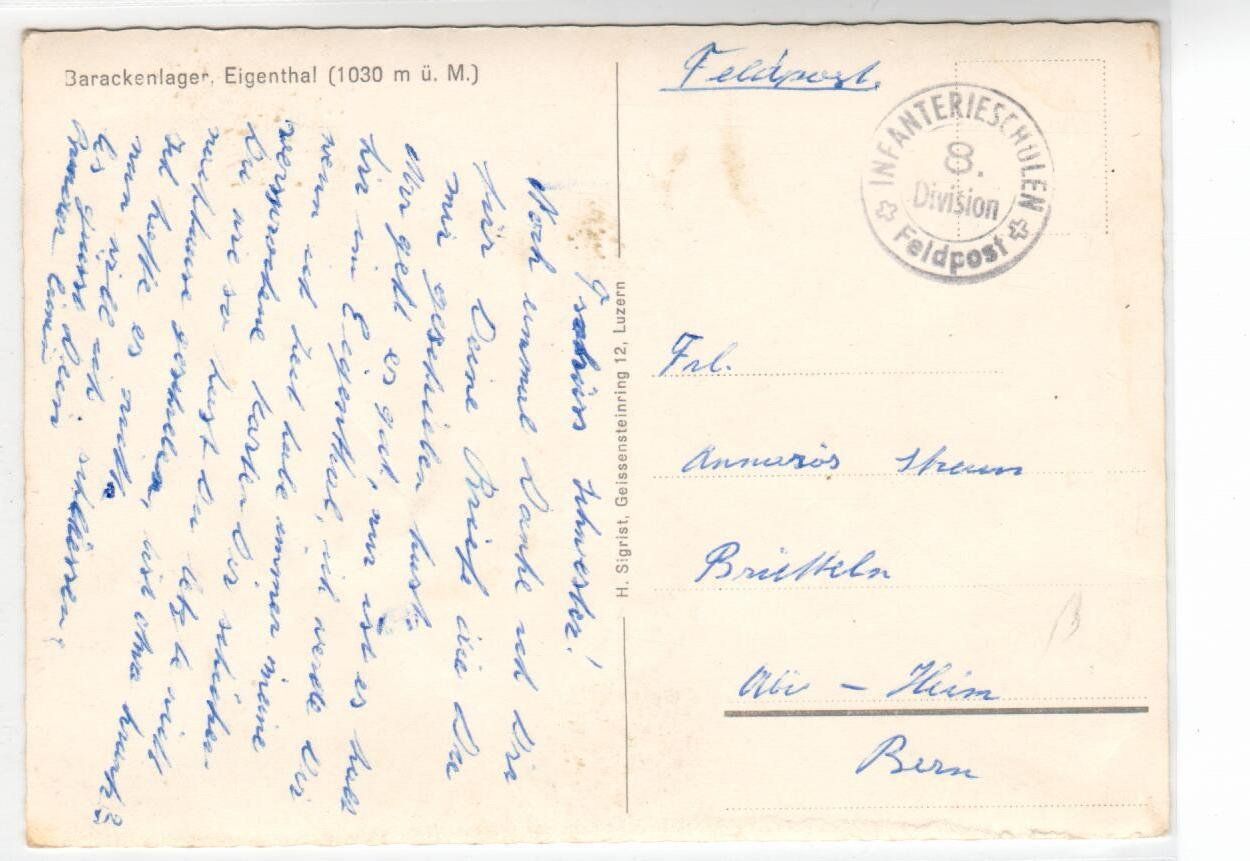 Cartoline postali: Barackenlager Eigenthal - Feldpost – Usato da Wolhusen venduto da Curver9 1