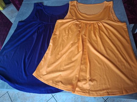 Lot de 2 débardeurs femme violet et orange taille M