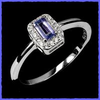 ♛ Zierlicher Tansanit 925 Silberring