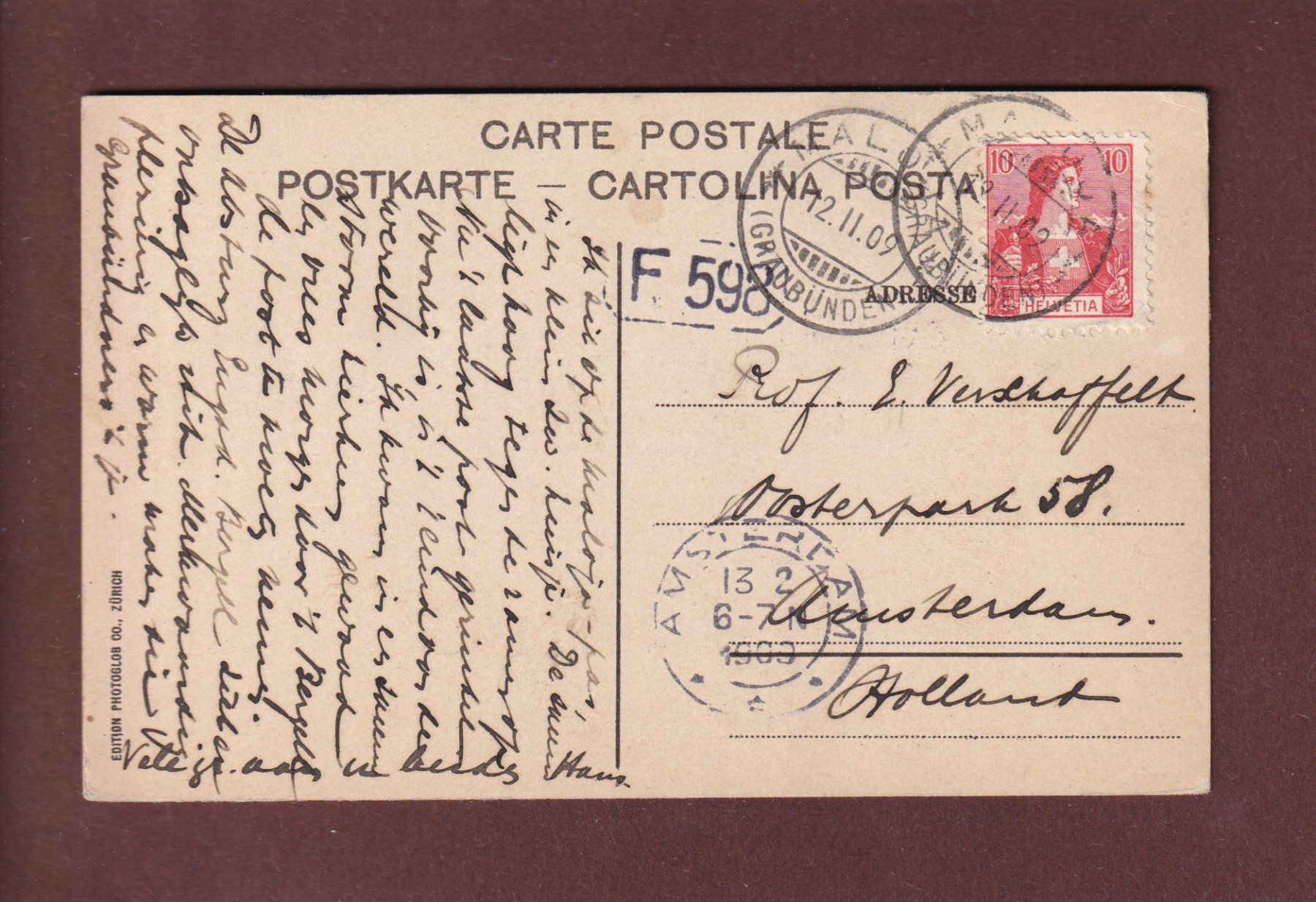 Cartoline postali: MALOJA - Hotel Belvédère - 1909 – Usato da Pully venduto da nicecards 1