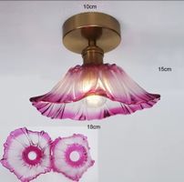 Lampe Suspendue Vintage en Pierre de Verre à Fleurs