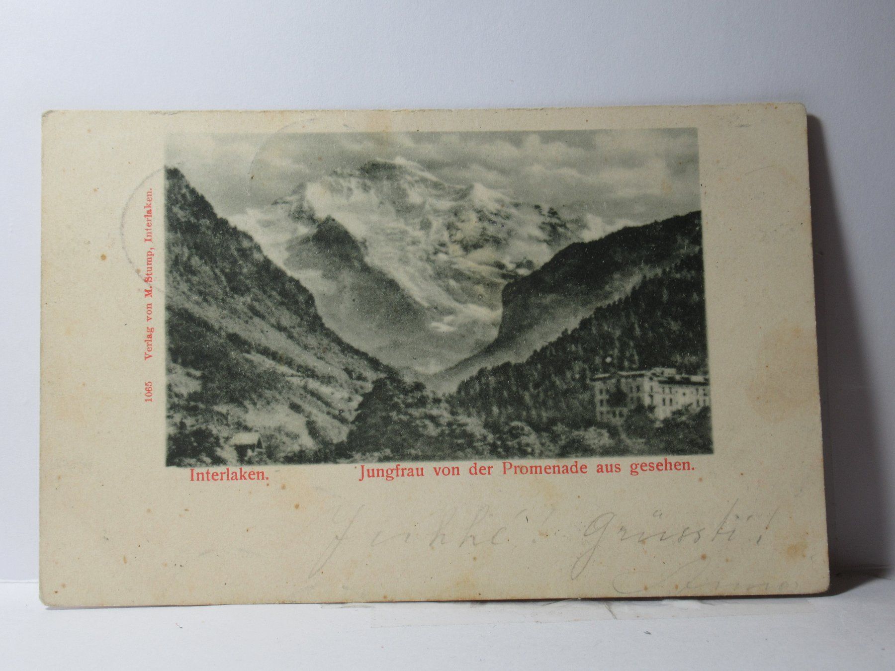 Cartoline postali: Interlaken mit Jungfrau 1898 – Usato da Grenchen venduto da Bluemchen1900