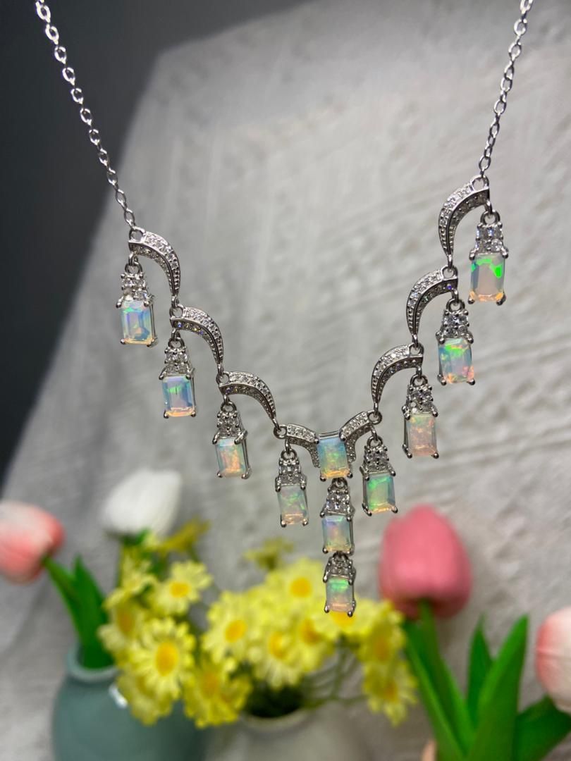 Catenine: Smaragtschliff Opal-Kette, Silber 925, NEU – Nuovo (secondo la descrizione) da St. Gallen venduto da GIULESGG 8