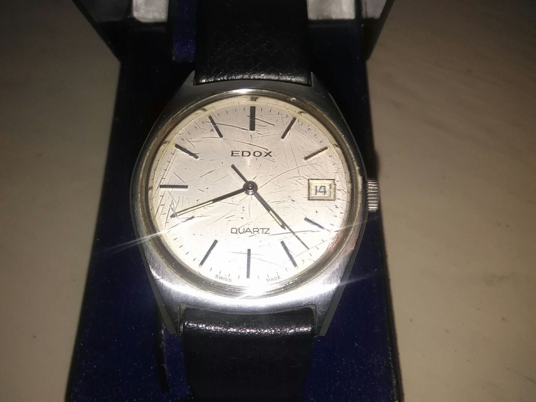 Edox Orologi: EDOX Herren-Uhr. Quartz, Lederband – Usato da Neuenhof venduto da elRey123