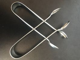 2 Pinces à sucre argent/2 Zuckerzangen/2 Pinze per zucchero