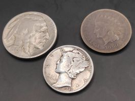 3 Münzen USA (1x Silber)
