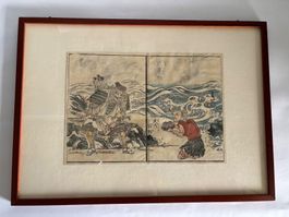 Japanischer Holzschnitt von Hokusai zugeschrieben um 1840