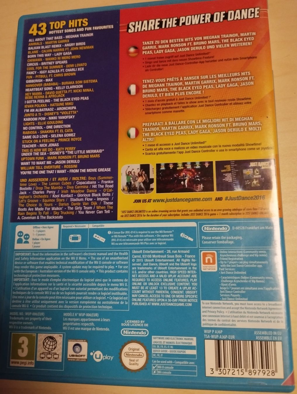 Nintendo Giochi: Wii U Spiel Just Dance 2016 gebraucht – Usato da Obermumpf venduto da amsi01 1