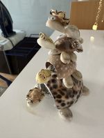 Süsse Muschel-Schildkröten Familie Deko Figur Handarbeit Rar