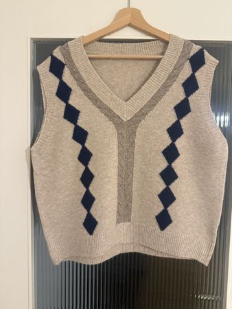 Gilet sans manches vintage losanges
