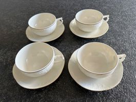 Lot de 4 tasses et soucoupes porcelaine Rosenthal Classic
