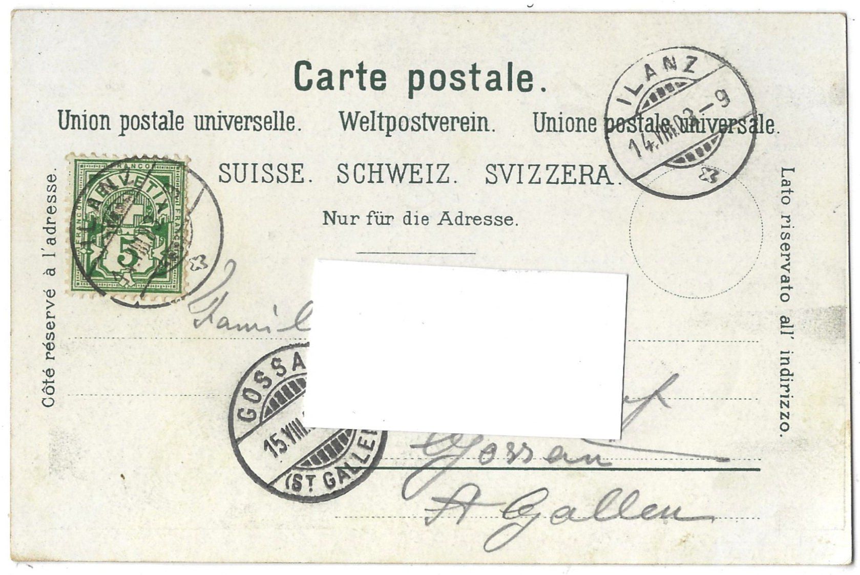 Cartoline postali: Jlanz. – Usato da Bütschwil venduto da Jackson1A 1