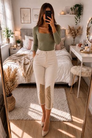 Beige Damenhose Gr. 36
