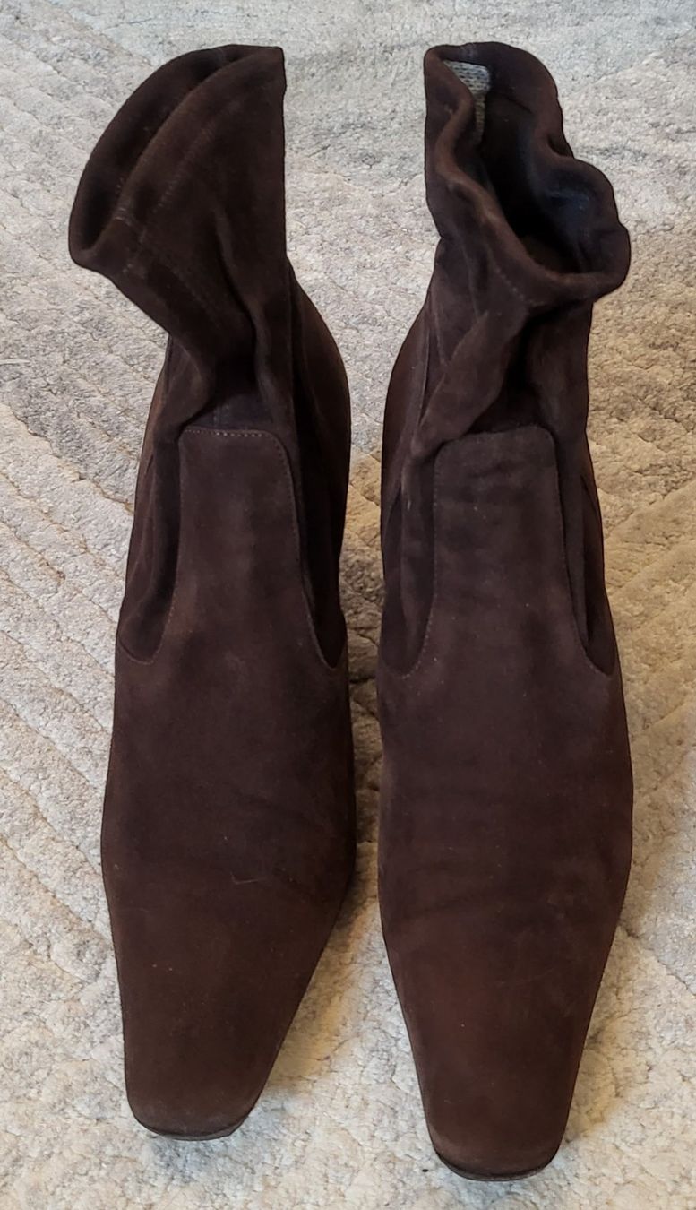 Scarpe da donna: Bottines chaussettes en daim marron, taille 38. – Usato da Neuchâtel venduto da wikit 3