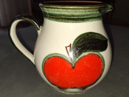 Vintage Keramik Krug/Apfel Motiv, signiert 🍎