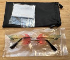 Candy Flame Brille, Gadget, Meme Glasses, Rot, Orange, Blau